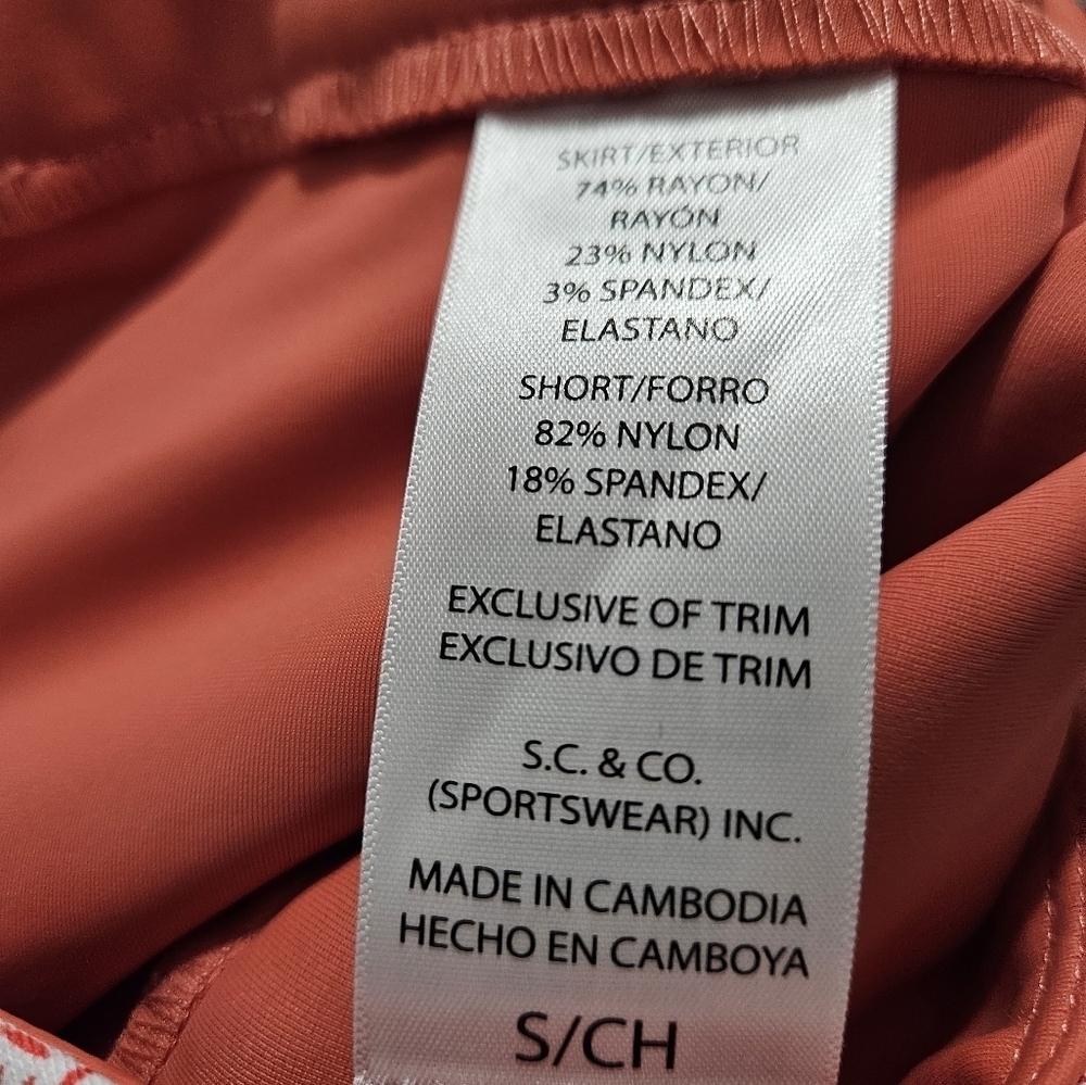 S.C. & CO. Coral Print 360 Tummy Control Athletic Skort Skirt (S) - Picture 7 of 8